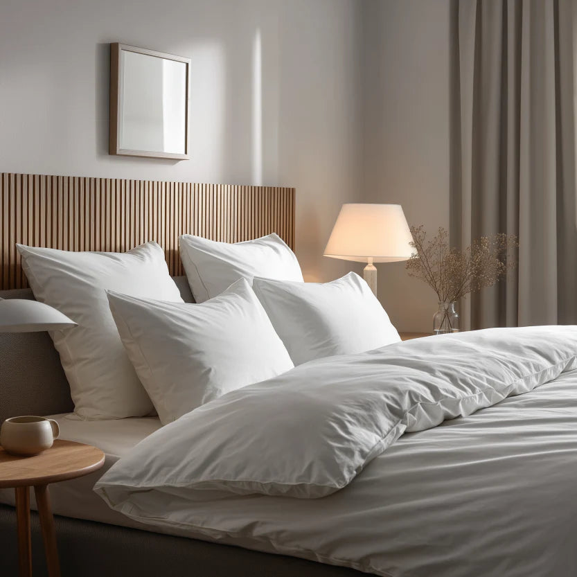 Sänggavel i akustikpanel, höjd 135 cm, bredd 185 cm, träslag ek (premiumutförande)