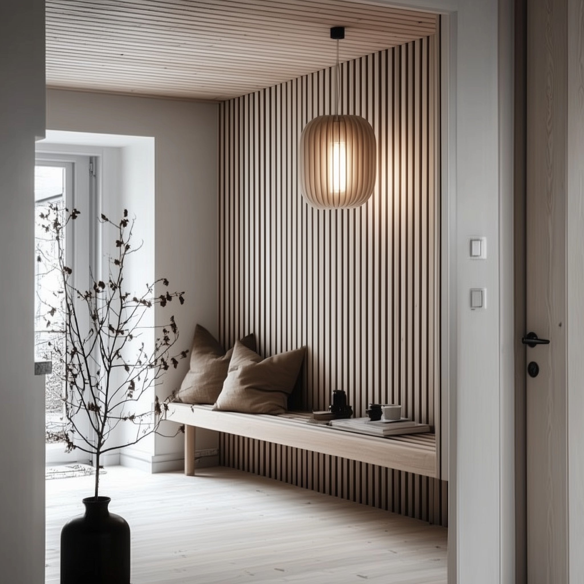 Akustikpanel PREMIUM Ask (vitlackad)