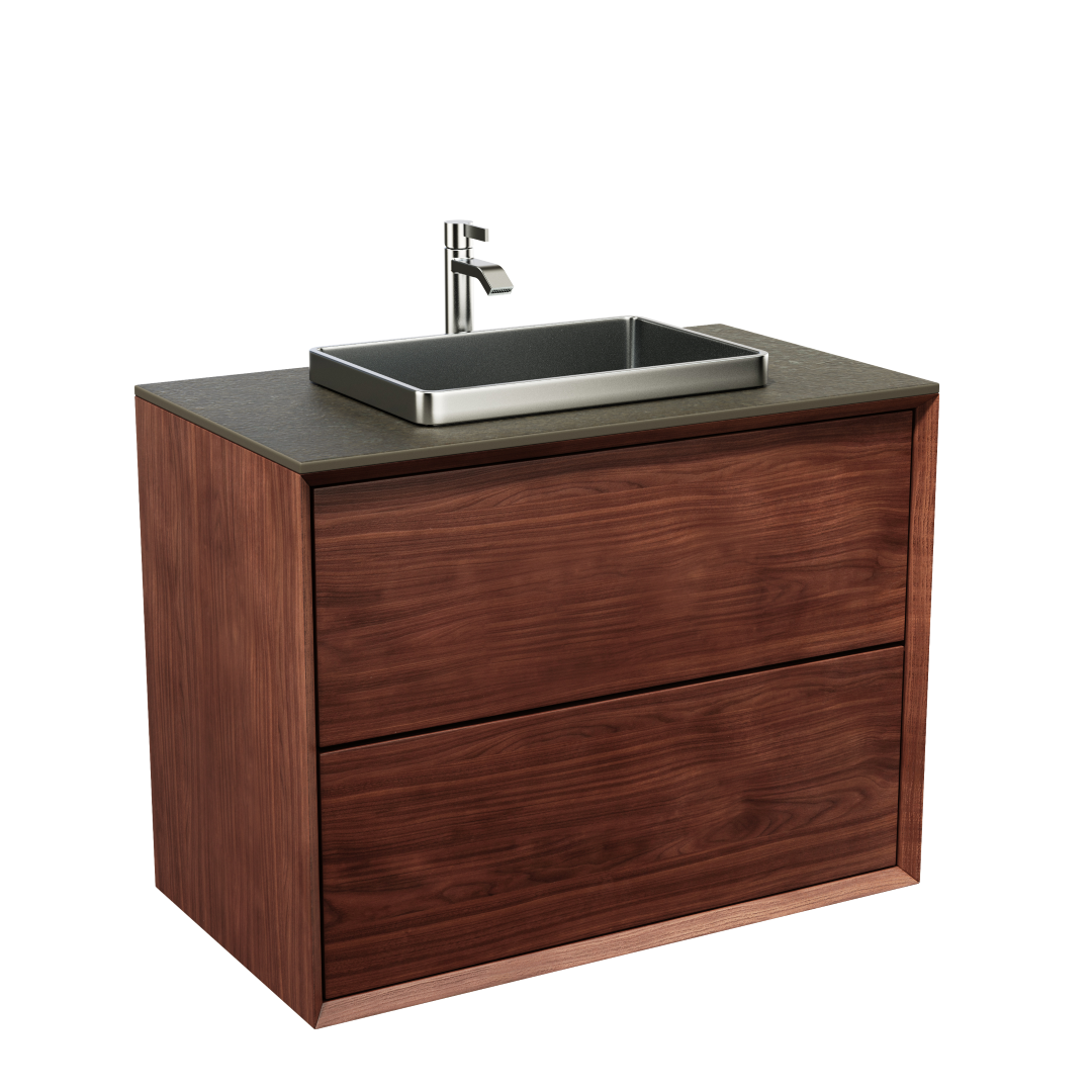 Tvättställsskåp i Massiv Valnöt 80 cm - IW80