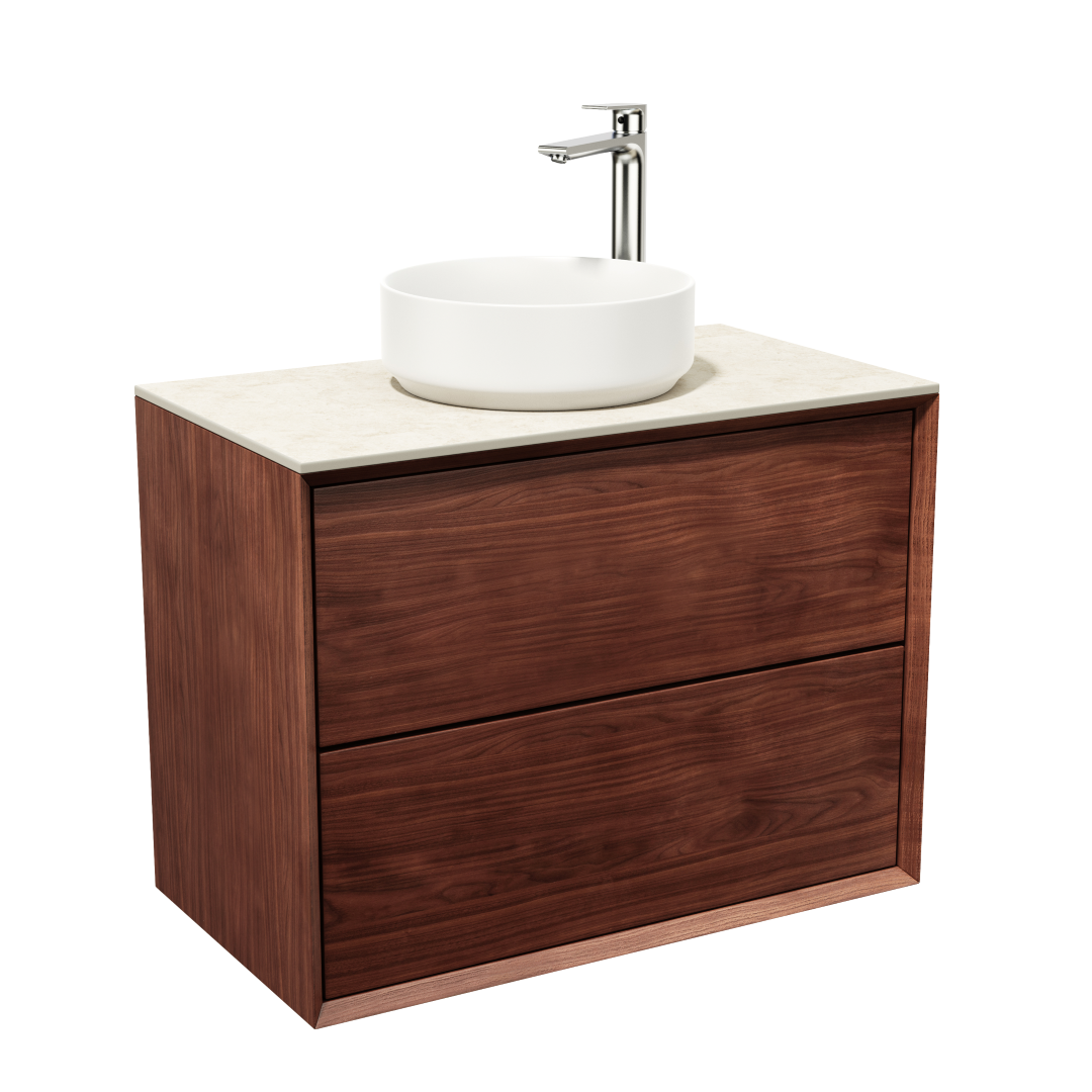 Tvättställsskåp i Massiv Valnöt 80 cm - IW80