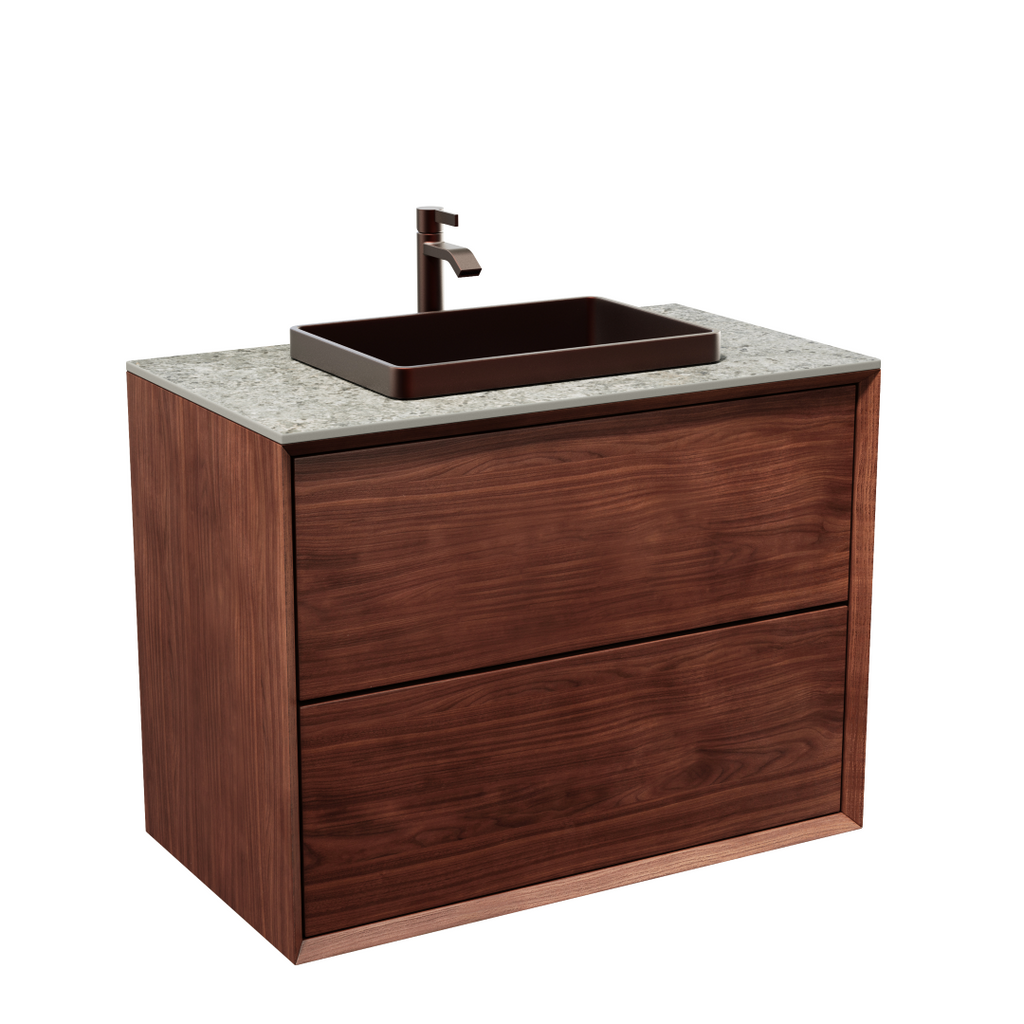 Tvättställsskåp i Massiv Valnöt 80 cm - IW80