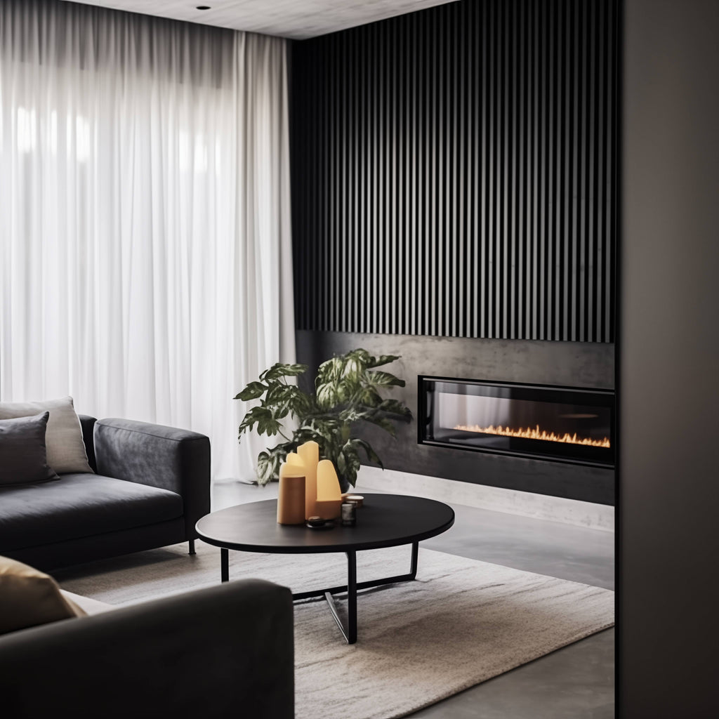 Akustikpanel Svart Ek - oljad