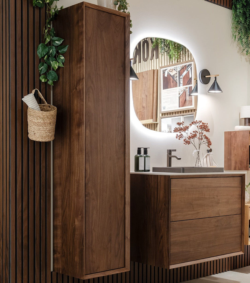 Kommod Massiv Valnöt 80 cm - IW80 + Nedsänkt tvättställ från Tapwell